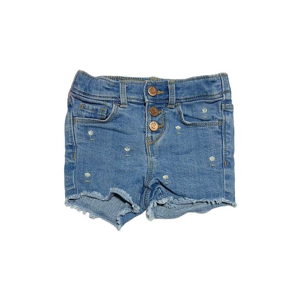 Old Navy Toddler Girls Daisy Embroidered Skinny Jean Shorts - Picture 1 of 3